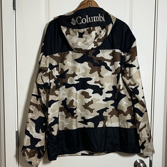 Columbia Camo Windbreaker Black Brown Tan Men’s XL - Picture 5 of 12